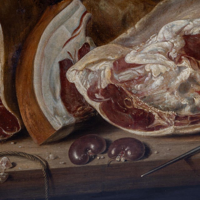 Gold Butchers Apprentice, 1800s, Oil on Canvas For Sale - Image 8 of 9