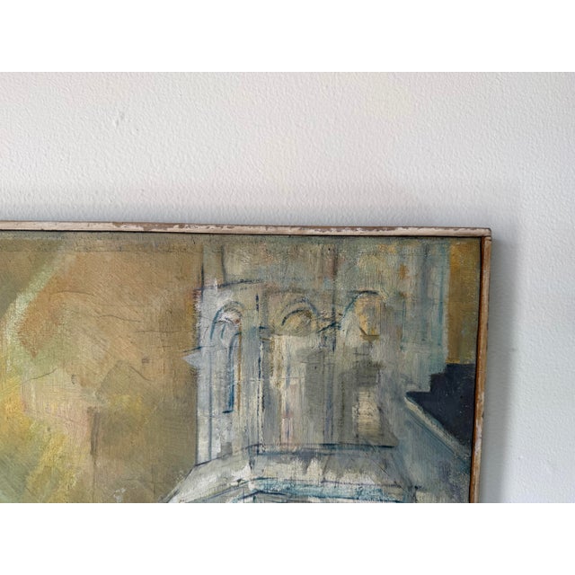 1970s Vintage Impressionist Cityscape Oil on Canvas Painting, Signed For Sale - Image 9 of 12