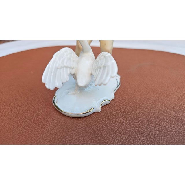 Ceramic Porcelain Boy with Goose Figurine from Schaubach Kunst, 1950s For Sale - Image 7 of 11