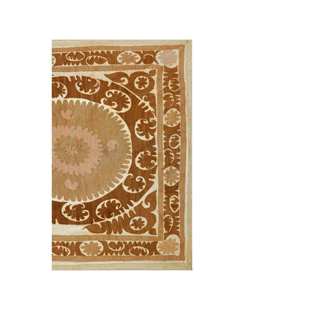 Vintage Suzani from Samarkand, circa 1900s. Dimension; 51'' x 52" inches / 129 x 133 cm / 4'2'' x 4'4'' Material: 100%...