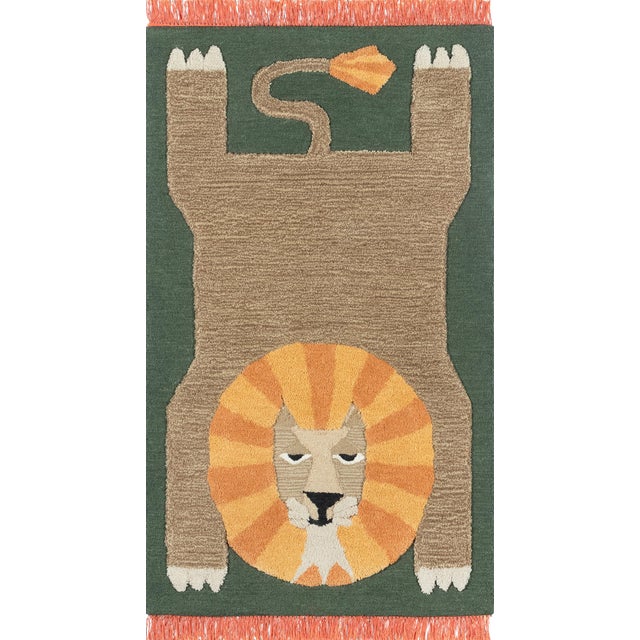Novogratz by Momeni Atticus Leon in Green Rug - 4'X6' For Sale
