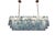 Monumental Italian chandelier in handblown blue Murano glass, designed with an elongated architectural silhouette and a...