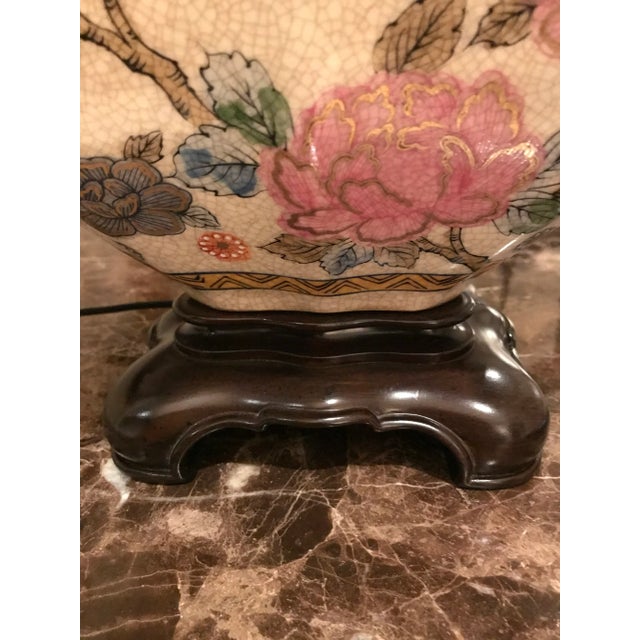 Chinese Floral Painted Table Lamps - a Pair For Sale In Atlanta - Image 6 of 7