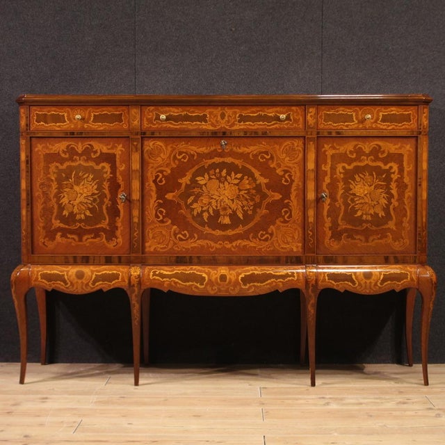20th Century Inlaid Wood Bar Cabinet, 1950s For Sale - Image 12 of 13