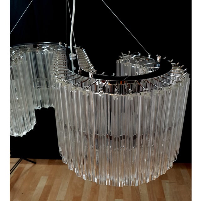 Vintage Murano Chandelier with Its Letter S Shape with Murano Prism Glass, Venice, Italy For Sale - Image 17 of 18