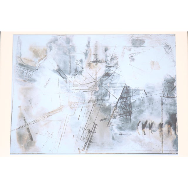 Mid-Century Modern Large Scale Abstract Composition Lithograph Artwork Print For Sale - Image 4 of 16