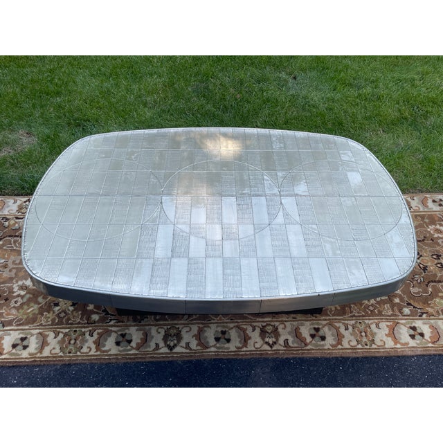 Jonathan Adler Jonathan Adler Talitha Starburst Nickel-Plated Oval Cocktail Coffee Table For Sale - Image 4 of 12