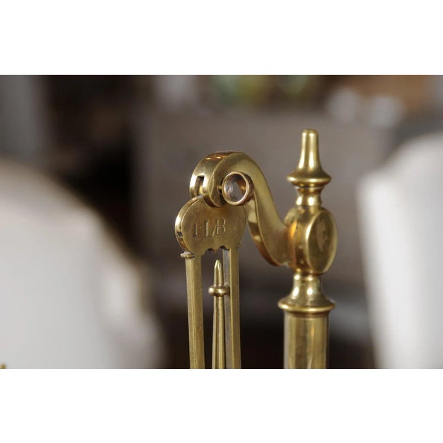 Wood French 19th Century Freestanding Brass Tea Scale Mounted on Wooden Base For Sale - Image 7 of 12