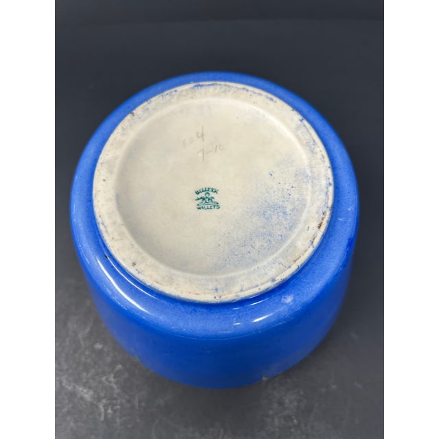 Blue Antique Willets Belleek Trenton Nj Hand-Painted Art Nouveau Peacock Jardinière Bowl, Cobalt & Gilt Aesthetic Movement Centerpiece, Circa 1900 For Sale - Image 8 of 9