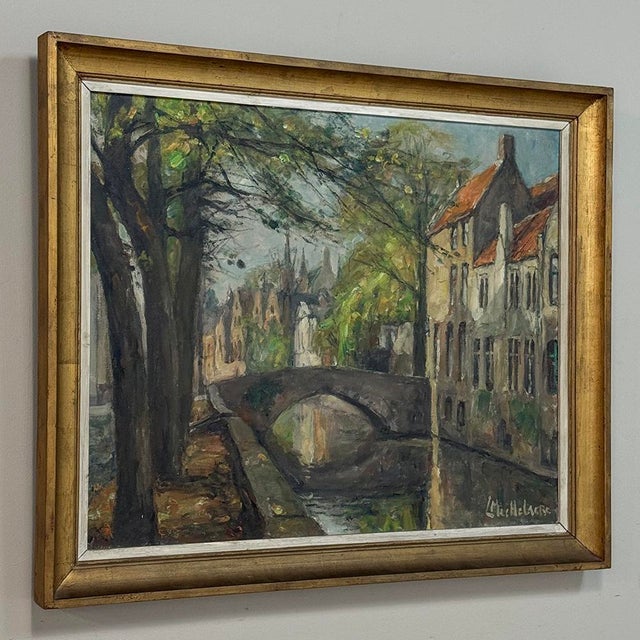 Framed Oil on Canvas by Léon Mechelaere (1880-1964) 'Pont De L’Hydromel' For Sale - Image 4 of 16
