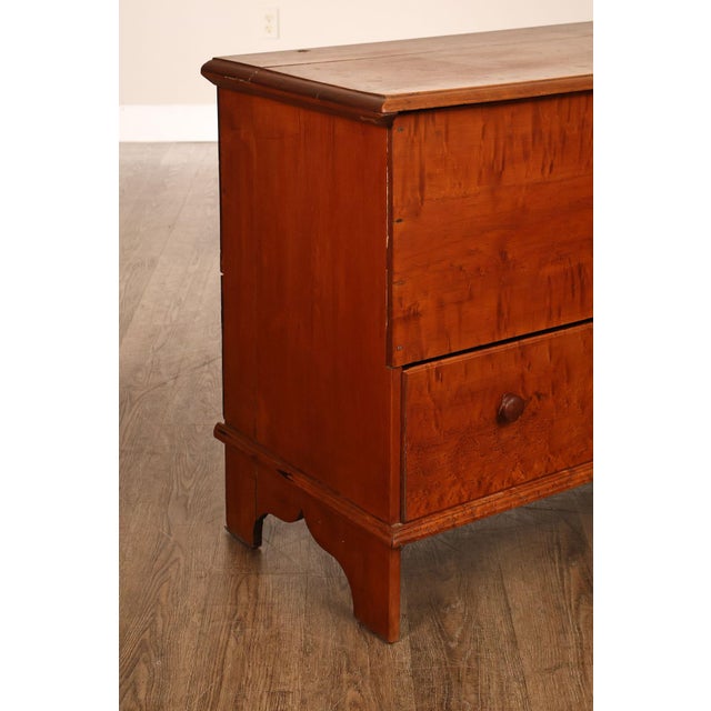 Antique American Country Birdseye Maple Blanket Chest With Lower Drawer For Sale - Image 9 of 18