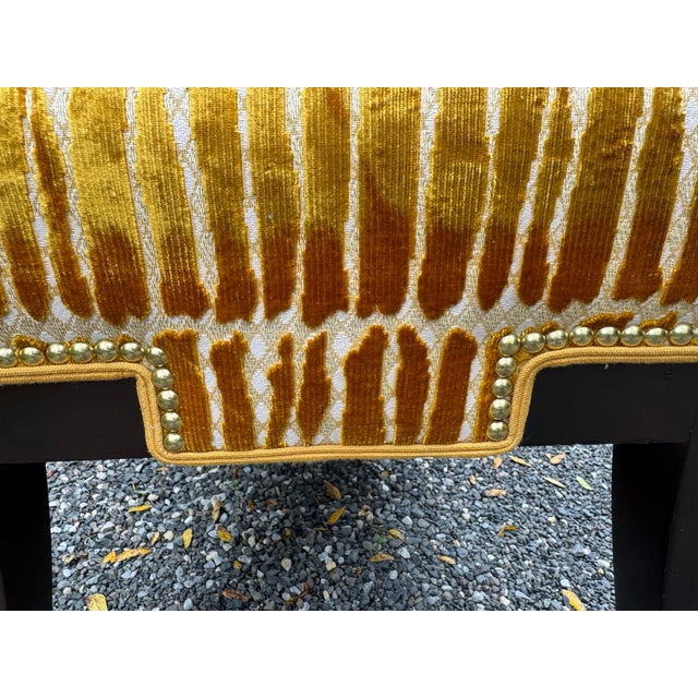Large Custom Made Bench in Rich Italian Velvet For Sale - Image 12 of 12