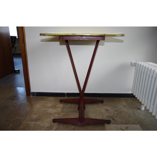 Rare pair of tables by the renowned French architect who participated in the design of the Doncourt-lès-Conflans airfield...