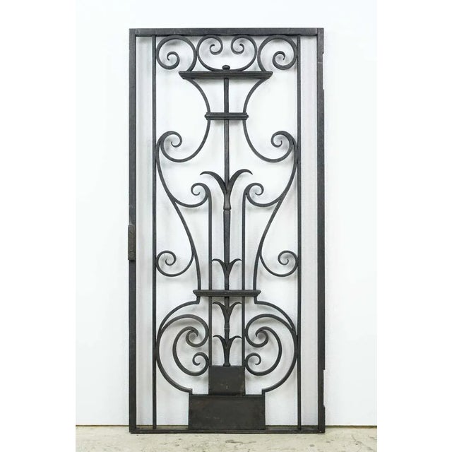 Mid 20th Century Reclaimed Urn Design Wrought Iron Window Guard Panel For Sale - Image 10 of 12