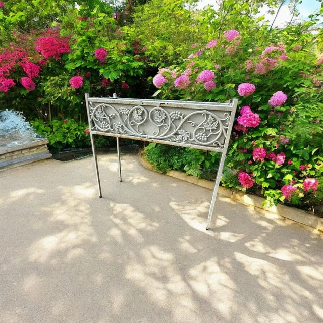 Victorian White Cast Iron Grapevine Antique Victorian Outdoor Garden Furniture Suite-Set of 5 For Sale - Image 3 of 13