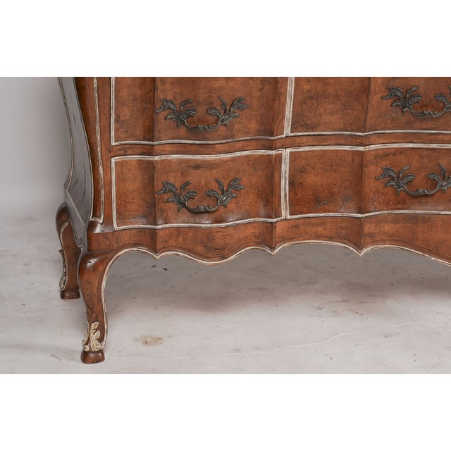 Brown Late 20th Century Judson Rothschild Style “Anastasia Collection” Italian Rococo Louis XV Bombe Walnut Triple Dresser Credenza For Sale - Image 8 of 9
