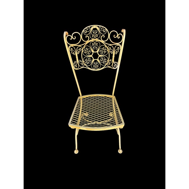 Mid 20th Century Vintage Woodard Andalusian Wrought Iron Patio Dining Chairs - Set of 6 For Sale - Image 5 of 9