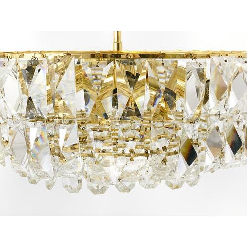 Large Gilt Brass and Crystal Glass Chandelier from Bakalowits & Söhne, 1970s For Sale - Image 18 of 18