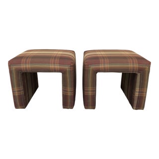 Pair of Parsons Style Upholstered Benches For Sale