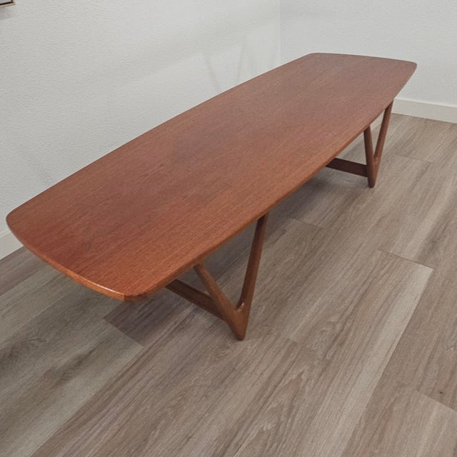 Mid 20th Century Kurt Østervig Model 206 Surfboard Coffee Table 67.5", Denmark For Sale - Image 5 of 18