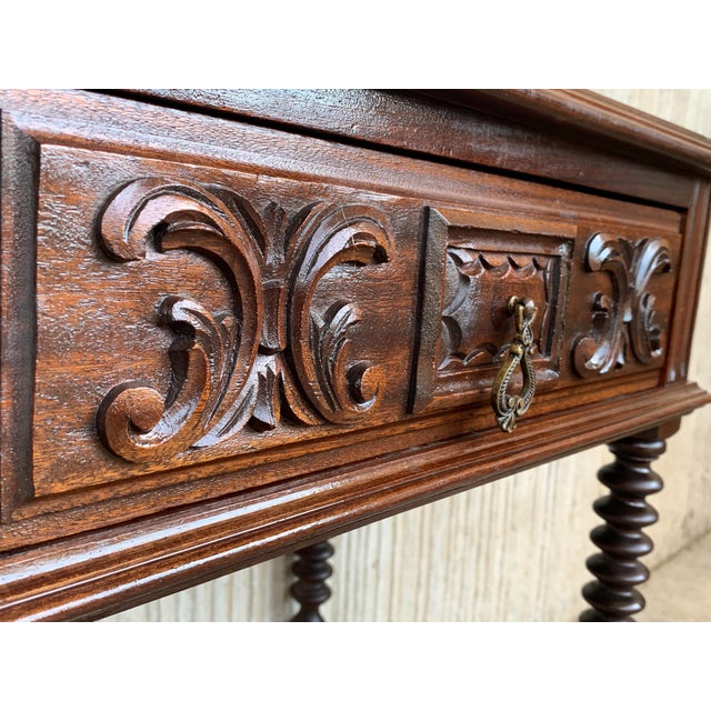 20th Century French Solid Carved Nightstands - a Pair For Sale - Image 11 of 13