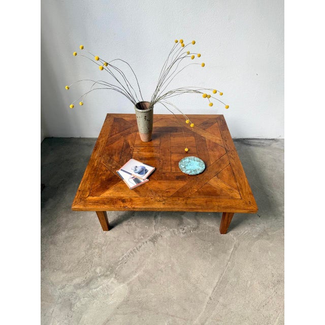 Wood Inlaid Oak Coffee Table, 1940s For Sale - Image 7 of 18