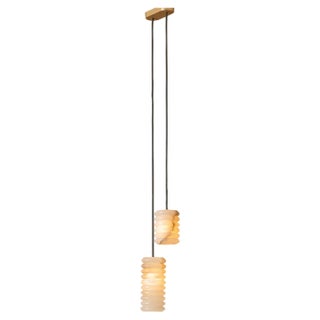 Maniko Fluta Double White Alabaster Pendant Lamp by Simone & Marcel For Sale