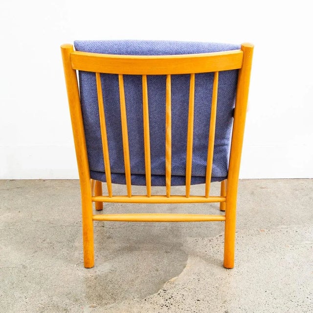 Mid Century Danish Modern Lounge Chair Ole Erik Jorgensen Purple Fabric Wood MCM For Sale In Sacramento - Image 6 of 12