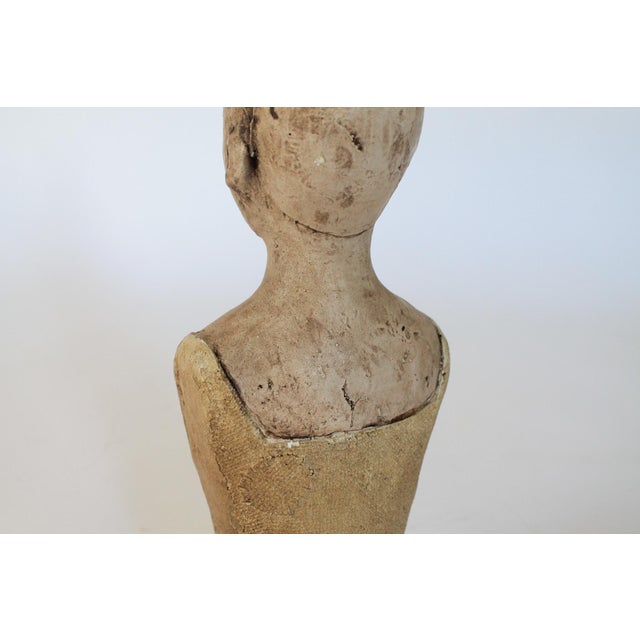 Vintage Off White Molded Female Bust For Sale - Image 9 of 12