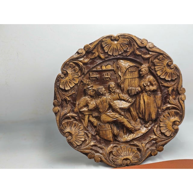 Wooden Carved Bas-Relief, 1960s For Sale - Image 4 of 5