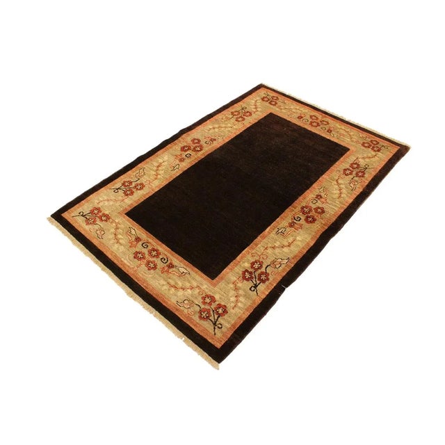 Contemporary 1990s Shabby Chic Gabbeh Brown/Tan Wool Rug - 3'11 X 5'10 For Sale - Image 3 of 8