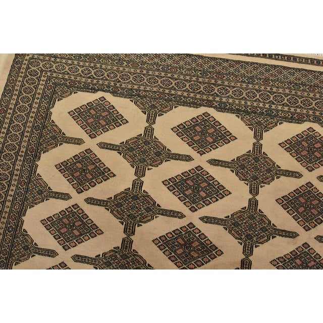Bokhara Jaldar Rug 5’7” X 7’8” Beige Wool Tribal Hand-Knotted Oriental Carpet For Sale In Philadelphia - Image 6 of 12