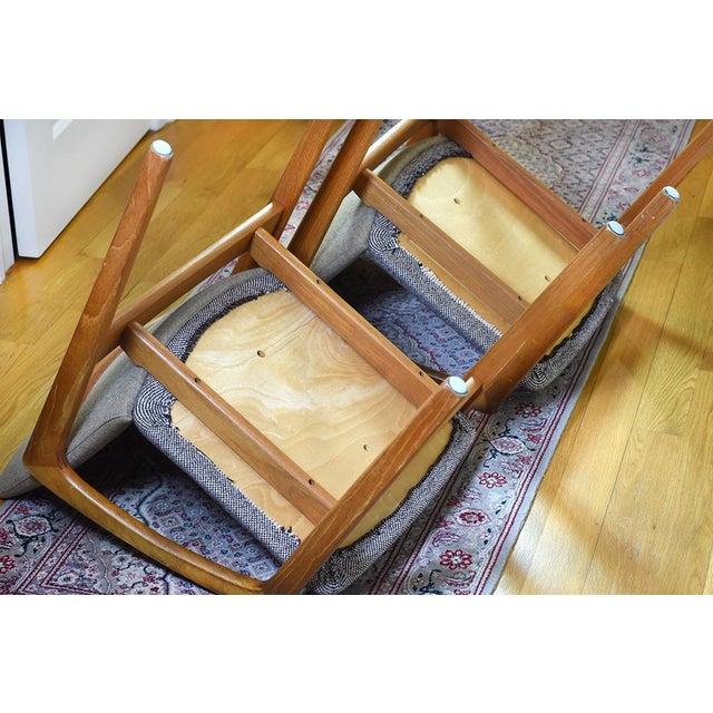 Gray Pair of 1960s MCM Danish Henning Kjaernulf Teak Dining Chairs For Sale - Image 8 of 8