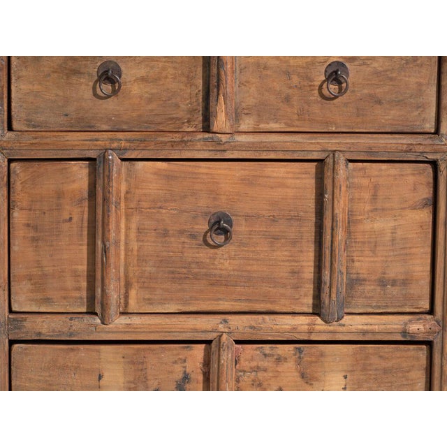 Antique Nine-Drawer Cabinet in Pine Wood, China, 1930s For Sale - Image 10 of 13
