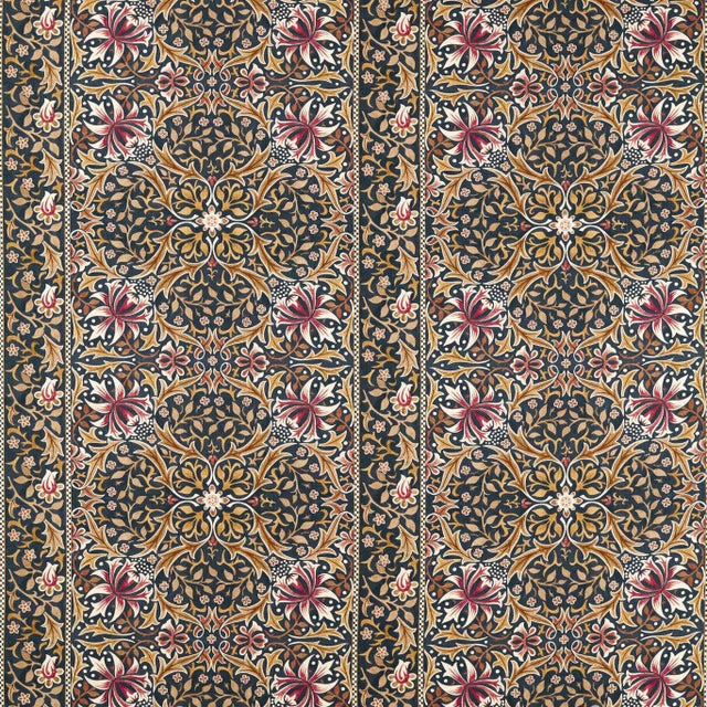 Morris & Co. Walthamstow Fabric in Indigo/Gold For Sale