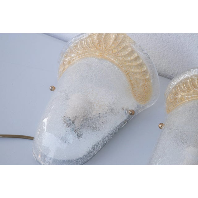 1970s Set of 2 Murano Gold and Trasparent Wall Light, 1970 For Sale - Image 5 of 10