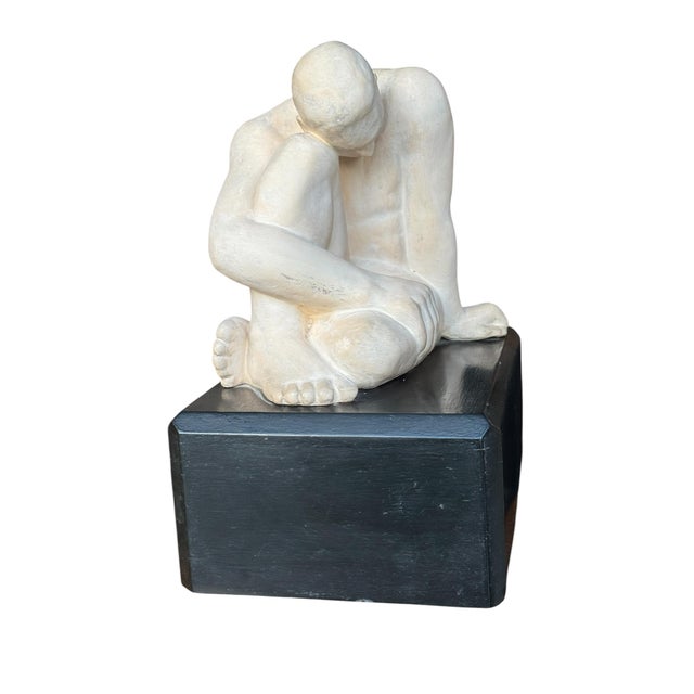 Seated Figure Terra Cotta by Eleanor E. Sharp Vintage sculpture of seated male figure. THE BUFFALO FINE ARTS ACADEMY...