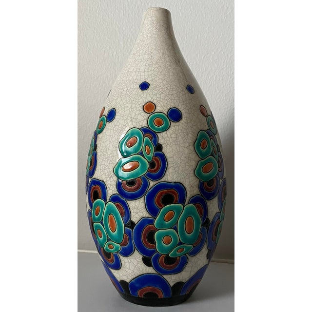 Charles Catteau Charles Catteau - Boch Frères - Art Deco Vase For Sale - Image 4 of 9