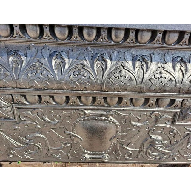 Black Antique Victorian Cast Iron Fireplace Surround For Sale - Image 8 of 11