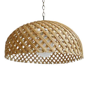 Rattan Dome Swirl Pendant Light Small