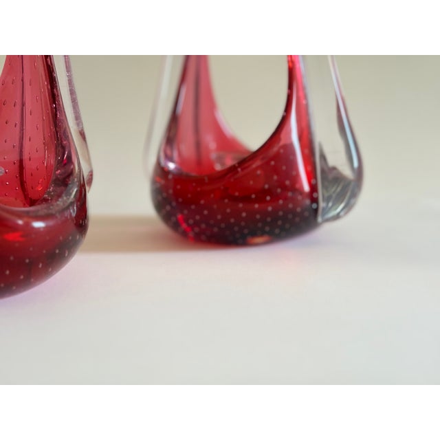 Mid-Century Modern Bullicante Murano Glass Candleholders by Archimede Seguso, 1970s, Set of 2 For Sale - Image 3 of 9