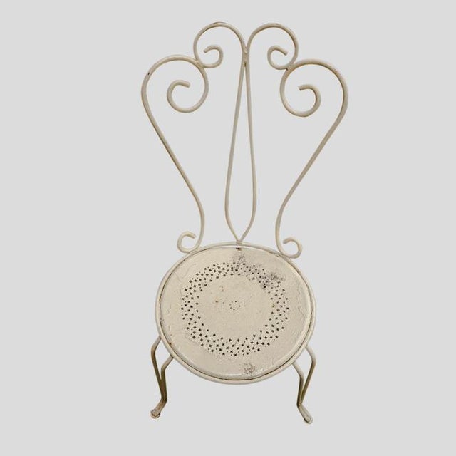 White French Garden Chairs and Round Table, 1950s, Set of 5 For Sale - Image 8 of 10