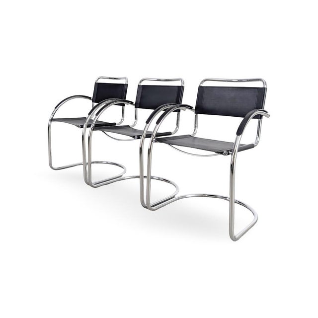 Italian Bauhaus Cantilever Chairs, Set of 3 For Sale - Image 4 of 8