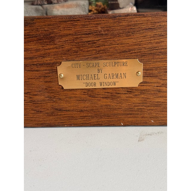 Red Vintage Michael Garman Illuminated Cityscape Sculpture, “Door Window – Jack and Judi’s Ristorante” For Sale - Image 8 of 14