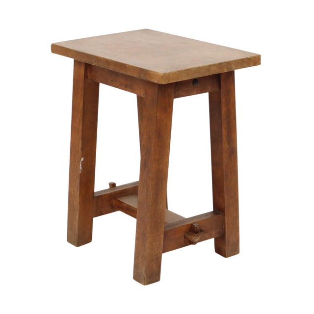 Rustic Wooden Stool, Southern France, 1950s For Sale - Image 17 of 18