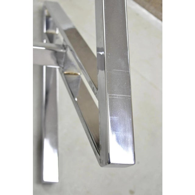 Vintage Mid Century Modern Chrome Frame Z Shaped Metal Desk Dining Table Base For Sale In Philadelphia - Image 6 of 11