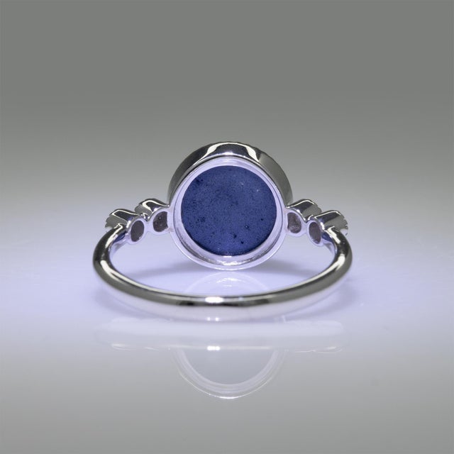 Metal 4.1Ct Star Sapphire Ring With Natural Diamond Accents: Solid 14k Gold, Size 6.75 For Sale - Image 7 of 8