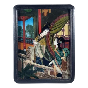 Verre Eglomise Chinese Export Reverse Glass Painting.