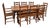 Vintage Tell City French Trestle Dining Table & 8 Rush-Seat Chairs For Sale