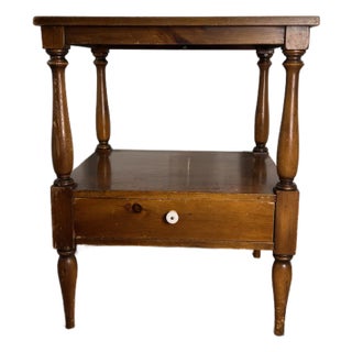 Vintage Pine Shop Originals Two-Tier Side Table For Sale